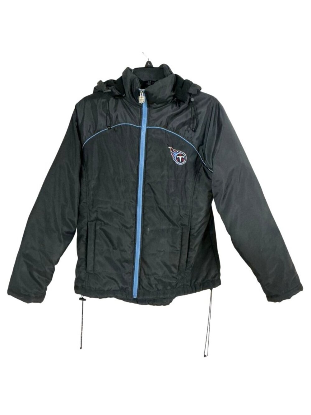 Tennessee Titans Gray Black Fleece Lined Embroidered Logo Small Hooded Jacket